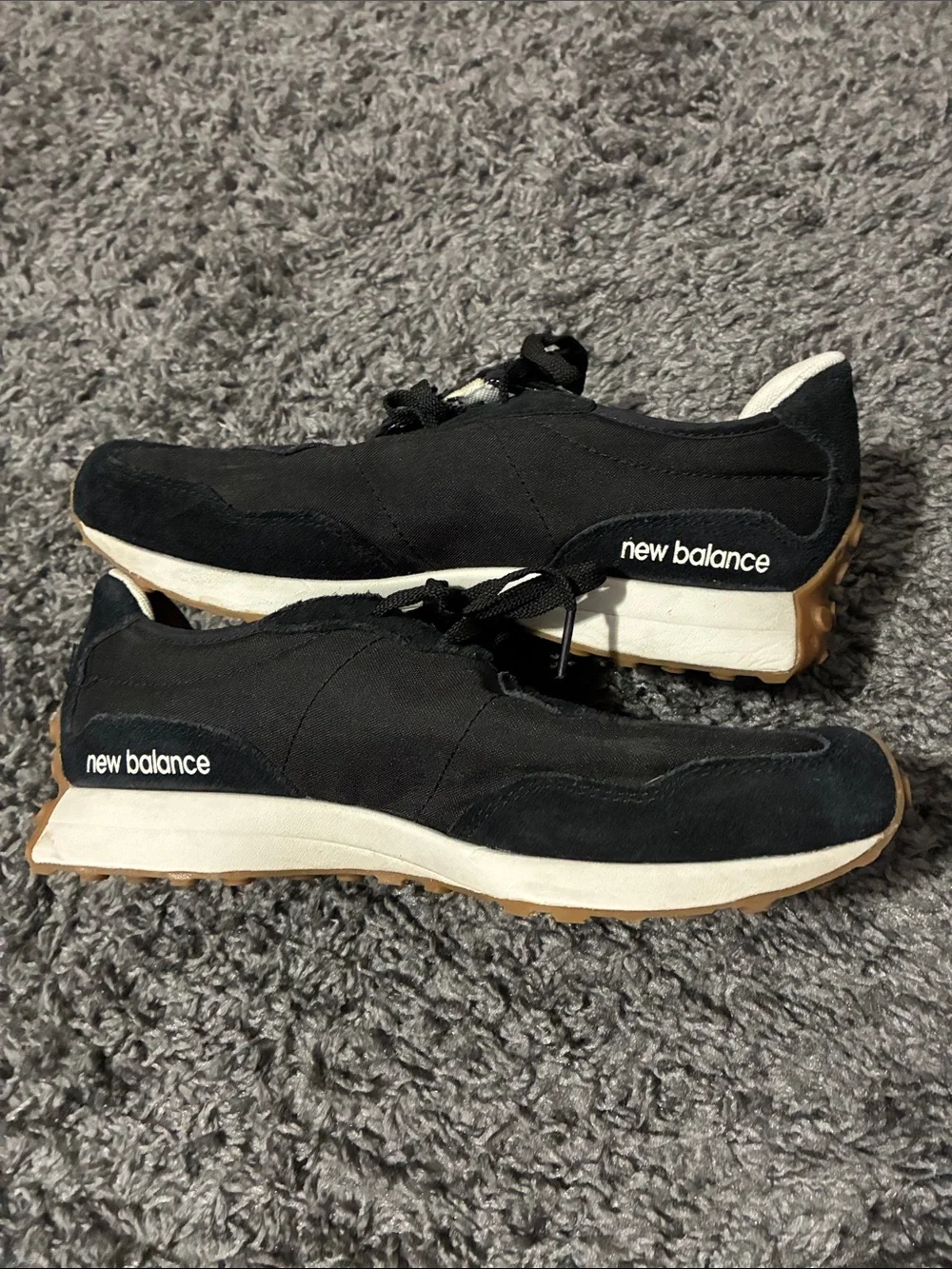 New Balance Black and Orange Retro Sneakers